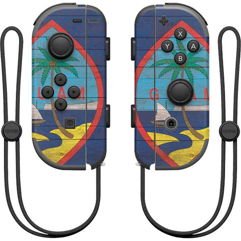 Guam Flag Dark Wood Nintendo Joy-Con (L/R) Controller Skin